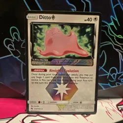 Ditto Prism Star 154/214 SM Sun & Moon Lost Thunder Holo Pokemon Card NM - Image 1