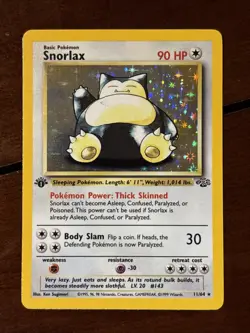 Pokemon Jungle Snorlax 1st Edition 11/64 Holo Rare LP - Image 1