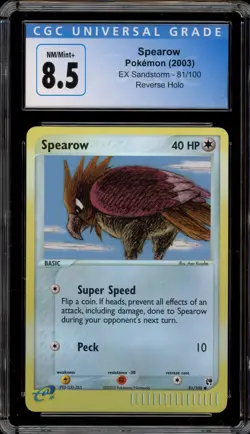 Pokemon Spearow EX Sandstorm Reverse Holo #81 CGC 8.5 - Image 1
