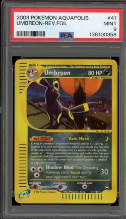 Pokemon Umbreon Expedition Reverse Holo Rare #41 PSA 9 Mint - Image 1