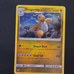 Pokemon Dragonite 96/149 Sun and Moon Cosmos Holo w/ SWIRL - NM+ - Image 1