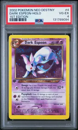 2002 POKEMON NEO DESTINY 1ST EDITION #4 DARK ESPEON-HOLO PSA 4 - Image 1