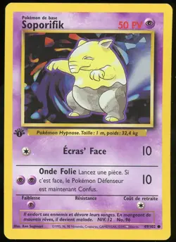 Pokemon TCG Drowzee Non-Holo Uncommon French 1st Edition Base Set 49/102 LP - Image 1