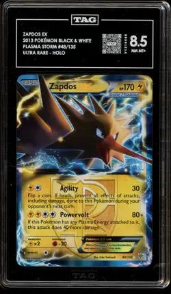 Pokemon Zapdos EX Plasma Storm Holo Ultra Rare #48 TAG 8.5 - Image 1