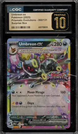 Pokemon Umbreon ex Prismatic Evolutions Surprise Bx. Promo #060 CGC 10 Pristine - Image 1