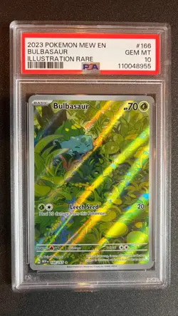 2023 POKEMON MEW EN-151 ILLUSTRATION RARE #166 BULBASAUR PSA 10 - Image 1