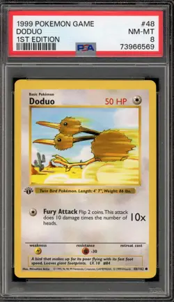 Pokemon Doduo Base Set Shadowless 1st Edition #48 PSA 8 - Image 1