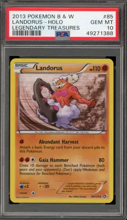Pokemon Landorus Legendary Treasures Holo Rare #85 PSA 10 Gem Mint - Image 1