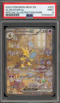 Pokemon Alakazam ex 151 MEW EN Special Illustration Rare #201 PSA 9 Mint - Image 1