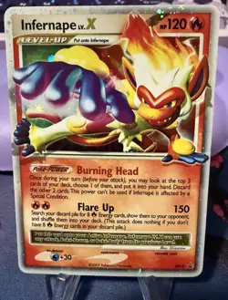 Pokemon TCG Infernape LV.X Black Star Promo DP10 Holo English LP/NM - Image 1