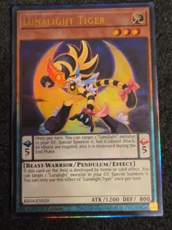 Lunalight Tiger 1st Edition Prismatic Ultimate Rare RA04-EN020 Yu-Gi-Oh - Image 1