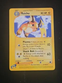 Pokemon 2002 Raichu Expedition E-Reader Edition Non-Holo Card 61/165 - Image 1
