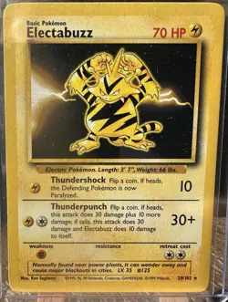 Pokemon TCG Electabuzz Base Set Unlimited Edition Non-Holo Rare Card 20/102 - Image 1