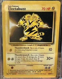 Pokemon TCG Electabuzz Base Set Unlimited Edition Non-Holo Rare Card 20/102 - Image 3