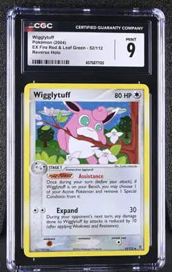 CGC 9 MINT Wigglytuff EX Fire Red & Leaf Green 52/112 Reverse Holo Pokemon Card - Image 1