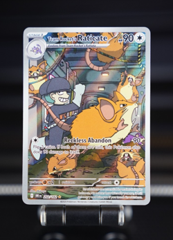 Team Rocket's Raticate 202/182 NM Illustration Rare Destined Rivals Pokemon Card - Image 1