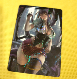 High School DxD Akeno ACG Waifu Gold Cartoon Beauty Holo Card - Image 1
