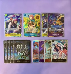 One Piece TCG English OP14- Azure Sea’s 12 Card Lot: SR, SR*, Alt Art, Promo - Image 1