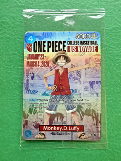 One Piece Monkey.D.Luffy College Basketball US Voyage Promo Card Sealed Gonzaga - Image 1