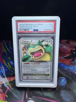 PSA 5 Snorlax Lv.X 111/111 - Rising Rivals - Holo Pokemon Card (with Guard) - Image 2
