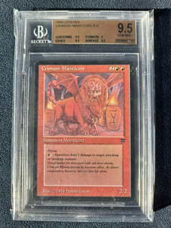 Crimson Manticore Magic The Gathering MTG Legends BGS Beckett grade 9.5 GEM MINT - Image 1