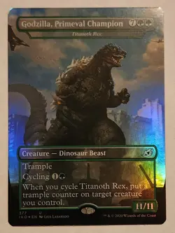 MTG Godzilla, Primeval Champion / Titanoth Rex FOIL Ikoria: Lair of Behemoths NM - Image 1