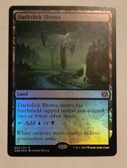 MTG Darkslick Shores FOIL - Phyrexia: All Will Be One - NM/MINT Magic - Image 1
