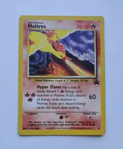 Pokemon TCG Moltres 21 Black Star Promo Card 2000 Movie Promo - Image 1