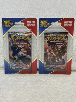 Pokemon TCG: Sword & Shield Booster & 1 Foil Card Hanger Pack (x2) NEW/ SEALED - Image 1