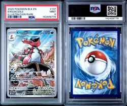 2025 Pokemon Black Bolt BLK En Krookodile Illustration Rare #137 PSA 9 Mint - Image 3