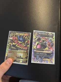 Pokemon TCG Card Lot M Lucario EX M Tyranitar EX Ancient Origins Mega Holo - Image 1
