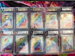Pokemon 10x Graded Lot Beckett All Rainbow Trainers Lot#29 - Image 1