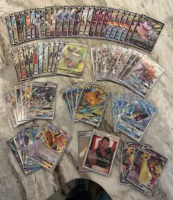 Pokemon Lot Of 73 Cards Full Art V GX EX VMAX Secret Rare Trainers Some Dupes - Image 1