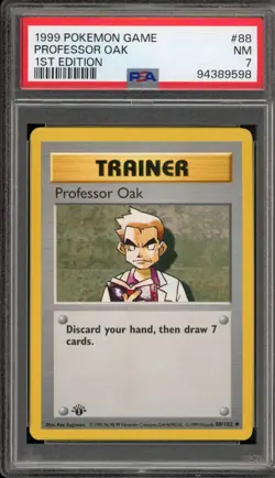 Pokemon Professor Oak Base Set Shadowless 1st Edition #88 PSA 7 - Image 1
