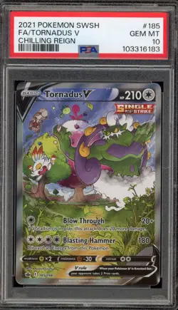 Pokemon Tornadus V Chilling Reign Full Alt Art #185 PSA 10 Gem Mint - Image 1