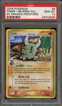 Pokemon Pinsir EX Dragon Frontiers Reverse Holo Rare #9 PSA 10 Gem Mint - Image 1