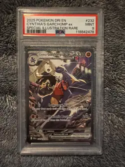 2025 POKEMON DRI EN-DESTINED RIVALS #232 CYNTHIA'S GARCHOMP EX PSA 9 - Image 1
