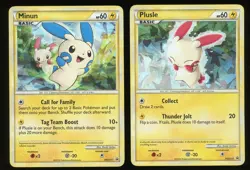 Pokemon TCG Minun & Plusle Cracked Ice Holo Promo HGSS17 & HGSS16 NM - Image 1