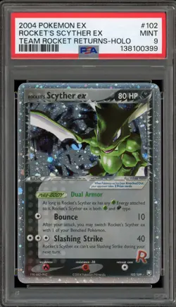 Pokemon Rocket's Scyther ex EX Team Rocket Returns Holo Ultra Rare #102 PSA 9 - Image 1