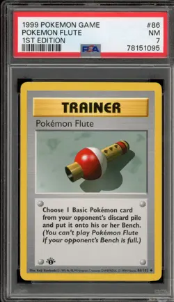 Pokemon Flute Base Set Shadowless 1st Edition #86 PSA 7 - Image 1