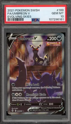 Pokemon Umbreon V Evolving Skies Full Alt Art #189 PSA 10 Gem Mint - Image 1