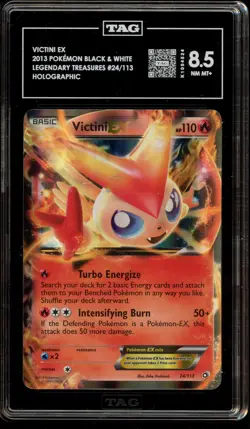 Pokemon Victini EX Legendary Treasures Holo Ultra Rare #24 TAG 8.5 - Image 1