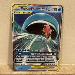 2019 Pokemon Sun & Moon Magikarp & Wailord GX Tag Team Black Star Promo SM166 - Image 1