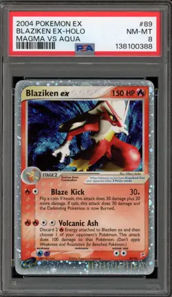 Pokemon Blaziken ex EX Magma Vs Aqua Holo Ultra Rare #89 PSA 8 - Image 1