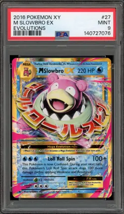 Pokemon M Slowbro EX XY Evolutions Holo Ultra Rare #27 PSA 9 Mint - Image 1