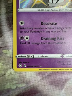 Alcremie SV058/SV122 Shining Fates: Shiny Vault Holo Pokemon LP - Image 2