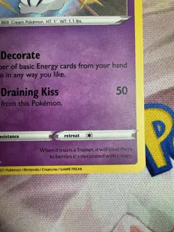 Alcremie SV058/SV122 Shining Fates: Shiny Vault Holo Pokemon LP - Image 3