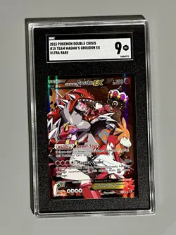 TEAM MAGMA'S GROUDON EX 2015 POKEMON XY DOUBLE CRISIS Ultra Rare HOLO #15 SGC 9 - Image 1
