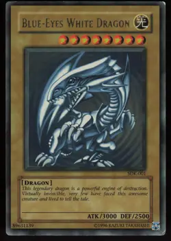 Blue-Eyes White Dragon SDK-001 Ultra Rare WAVY Unlimited Yu-Gi-Oh - Image 1