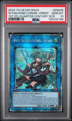 2024 1ST ED-QUARTER CENTURY SECRET RARE WYNN THE WIND CHARMER, VERDANT PSA 10 - Image 1